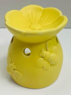 🌼4/$10🌼 NWT Yellow Flower and Bee Ceramic Wax Warmer